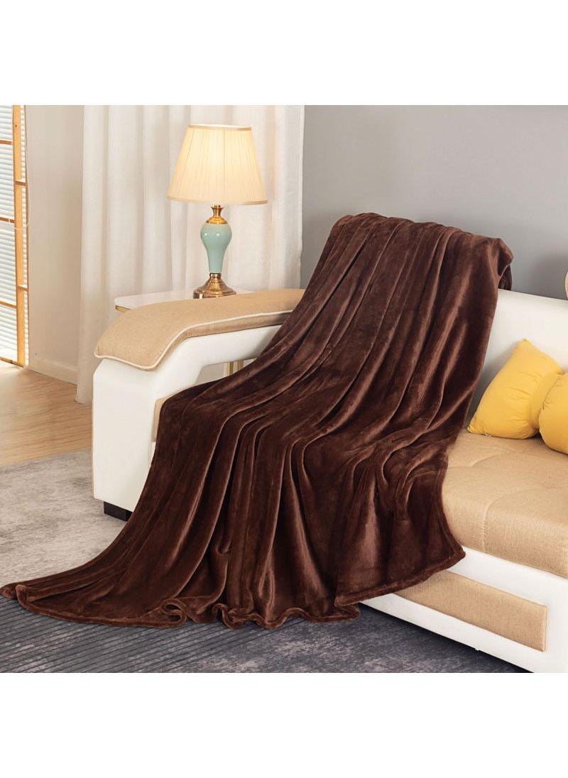 Bluejw 150X200Cm Thick And Cozy Flannel Coral Fleece Blanket Soft And Skin-Friendly Fine Plush Machine Washable Ideal For Winter, Home, And Travel  - Image 1