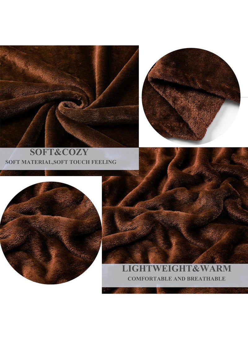 150X200Cm Thick And Cozy Flannel Coral Fleece Blanket Soft And Skin-Friendly Fine Plush Machine Washable Ideal For Winter, Home, And Travel