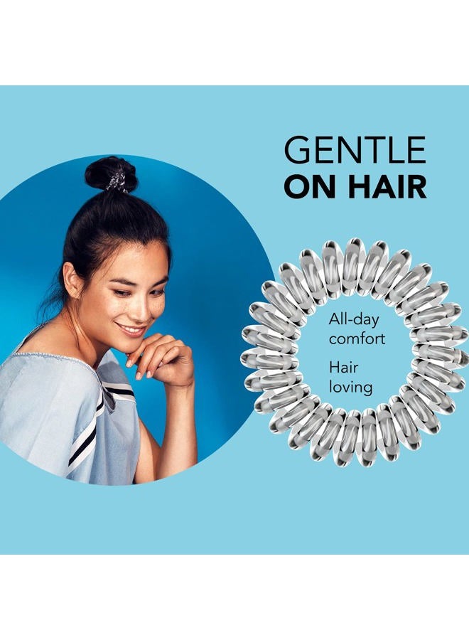 invisibobble Power Traceless Spiral Hair Ties - 5 Pack - Crystal Clear - Strong Elastic Grip Coil Hair Accessories for Active Women - No Kink, Non Soaking - Gentle for Girls Teens and Thick Hair - Image 5