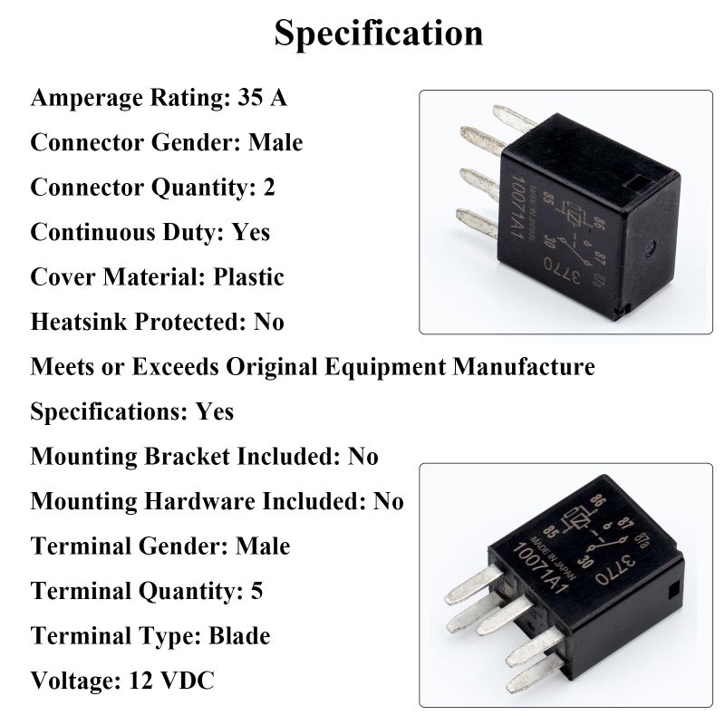 HOPUT 2pcs G8V-RH-1C7T-R-DC12 - Power Relay, 12vdc 278002822 7866 D1780C 301-1C-C-R1-U01 GM Original Equipment Black Multi-Purpose Relay Fuel Pump Relay - Image 5