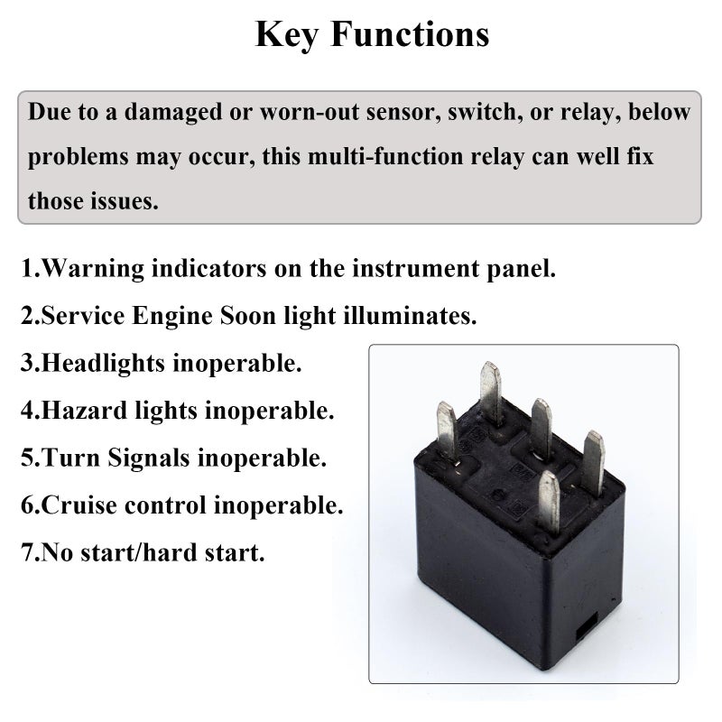 HOPUT 2pcs G8V-RH-1C7T-R-DC12 - Power Relay, 12vdc 278002822 7866 D1780C 301-1C-C-R1-U01 GM Original Equipment Black Multi-Purpose Relay Fuel Pump Relay - Image 3