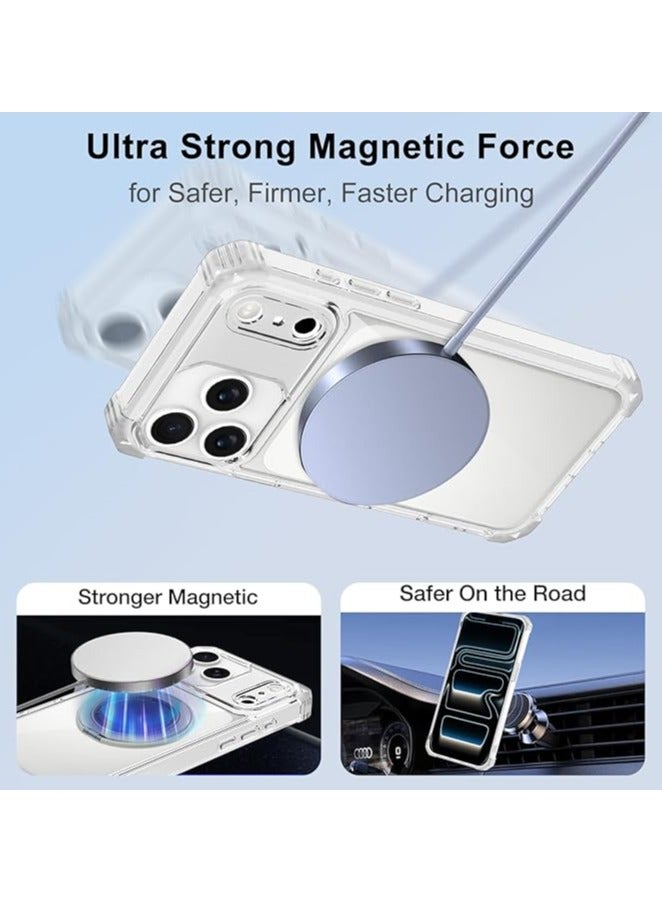 Clear Case for iPhone 17 Pro Max Case with Stand [ Compatible with MagSafe ], Military Grade Heavy Duty Cover with Magnetic 360 Rotatable Ring Kickstand for Women Men, Transparent - Image 3