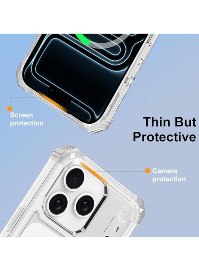 Clear Case for iPhone 17 Pro Max Case with Stand [ Compatible with MagSafe ], Military Grade Heavy Duty Cover with Magnetic 360 Rotatable Ring Kickstand for Women Men, Transparent - Image 5