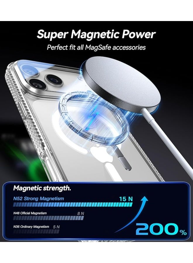 Clear Case for iPhone 17 Pro Max Case with Stand [ Compatible with MagSafe ], Military Grade Heavy Duty Cover with Magnetic 360 Rotatable Ring Kickstand for Women Men, Transparent - Image 4