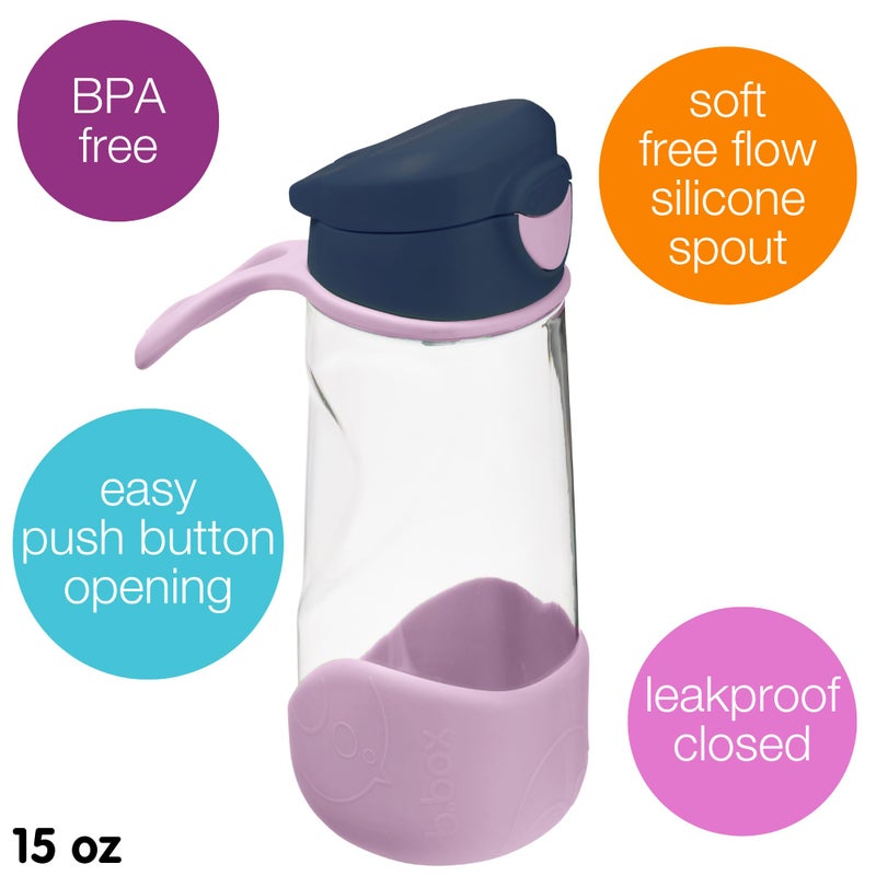 b.box 15 oz Sport Spout Kids Water Bottle for School, Sports, Travel, Daycare. Leakproof, Spill Proof, Dishwasher Safe. Easy Grip Triangle Shape, Durable Tritan Material. BPA Free. - Image 3