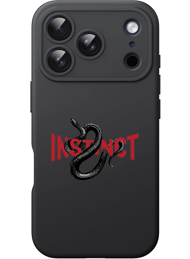 Theodor Protective Slim Fit Case Liquid Silicone Cover with Full Body Protection Anti-Scratch Shockproof Case For Apple iPhone 17 Pro (Black) Instinct - Image 1