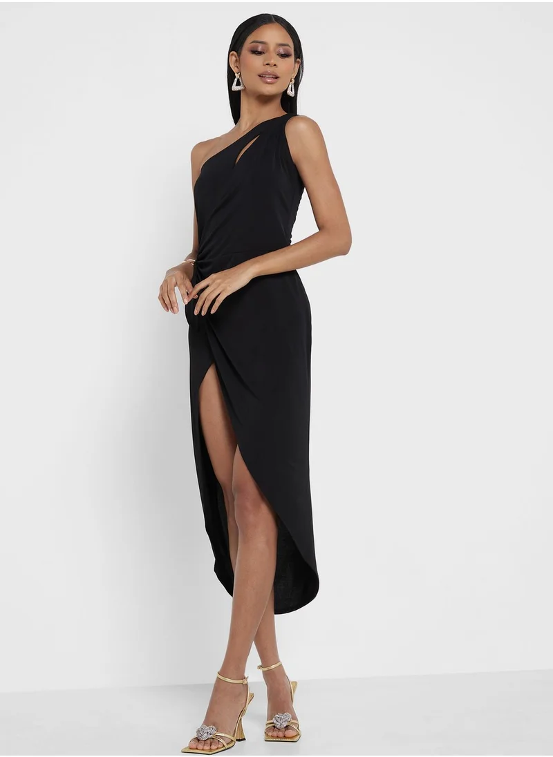 John Zack Cut Out Side Slit Dress