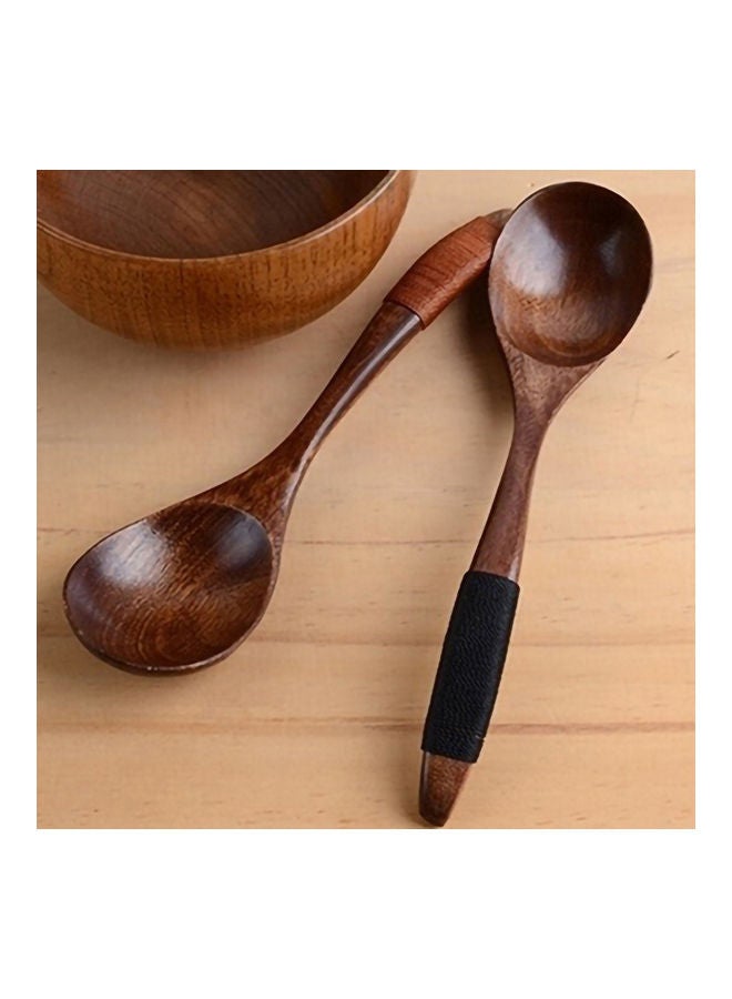 Loquat 2-Piece Wooden Spoon Set Brown/Black - Image 2