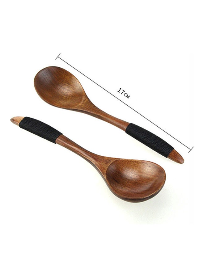 Loquat 2-Piece Wooden Spoon Set Brown/Black - Image 1
