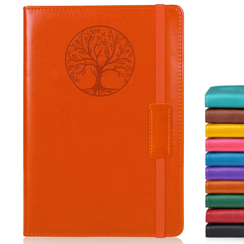 Biuwory Lined Journal Notebook for Women Men,256 Pages A5 Hardcover Leather Journals for Writing,Travel,Business,Work & School,College Ruled Notebooks for Note Taking,Diary Notepad 5.7"Ã—8.3" orange - Image 1