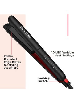 Revlon Revlon Smoothstay Coconut Oil-Infused Hair Straightener (25mm Triple-Coated Ceramic Plates, Floating Plates with Rounded Edges, Customizable Temperature up to 235°C, Travel Pouch Included) RVST2211P  - Image 4