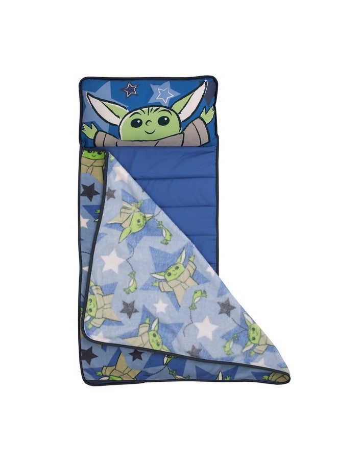 NoJo Star Wars The Child Cutest in The Galaxy Blue, Green and Gray Grogu, Hover Pod, and Stars Toddler Nap Mat - Image 1
