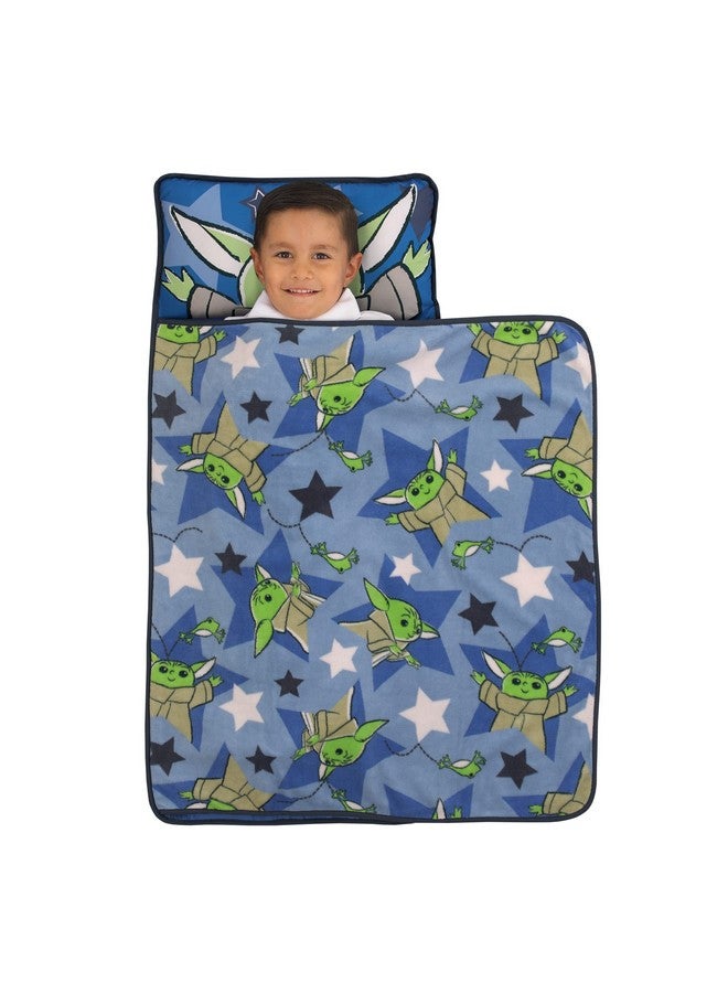 NoJo Star Wars The Child Cutest in The Galaxy Blue, Green and Gray Grogu, Hover Pod, and Stars Toddler Nap Mat - Image 2
