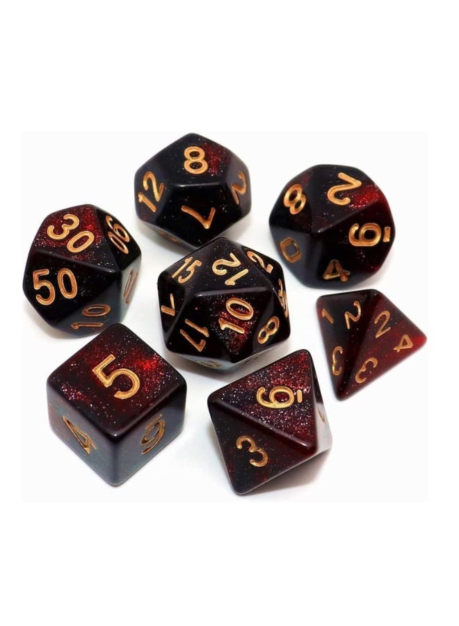 7PCS Galaxy Dice Set, Red Mix White Dice for Dungeon and Dragons DND MTG, Die for Role Playing Table Games, RPG Polyhedral Dice for Board Game - Image 1