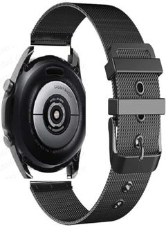 Generic Milanese Loop Stainless Steel Metal Clasp - Black for 20 Milanese Stainless Steel Watch Band with Metal Clasp - Black Samsung Galaxy Watch 4 40/42/44/46 - Watch 5 42mm / 44mm - Watch 5 Pro 45mm 