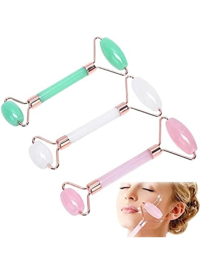 Jade face roller for facial, eye and neck care, 100% genuine jade stone face massager, eye roller for puffy eyes, women's facial self care (multi-colored) - Image 5