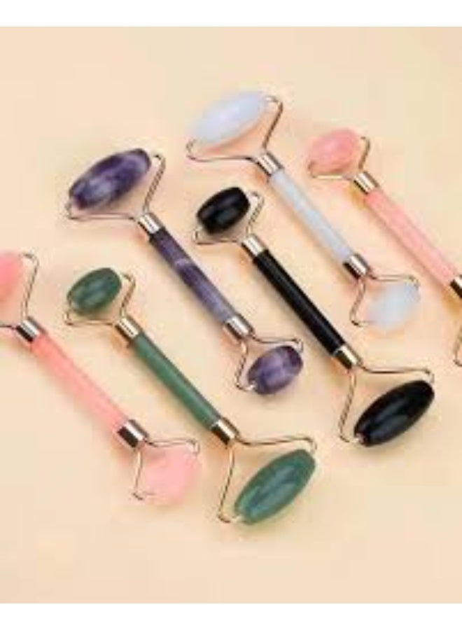 Jade face roller for facial, eye and neck care, 100% genuine jade stone face massager, eye roller for puffy eyes, women's facial self care (multi-colored) - Image 4