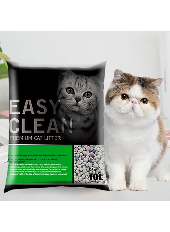 Bentonite Cat Litter 10L Low Dust Fast Clumping with Fresh Scented Ultra Absorbent Cover Odorous Kitty Litter - Image 1