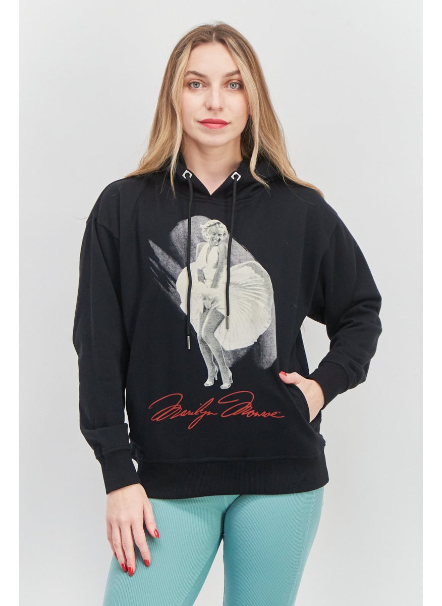 Women Hooded Printed Long Sleeve Sweatshirts, Black - pzsku/Z074143499079F71B2180Z/45/_/1726108996/3f148c6c-7b53-4736-96b2-e5cdec2912b5