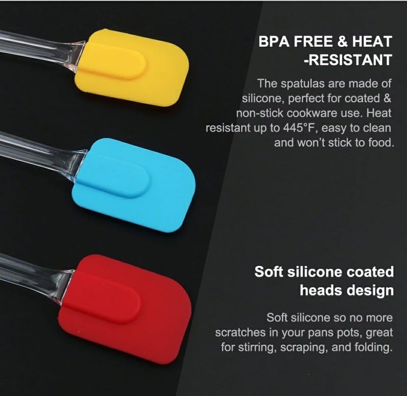 Shoppers Hub PNQ Premium Pack of 2 Silicone Spatula BIG Size 25cm Long and 5cm Wide Multicolour with Flexible Acrylic Handle for Mixing Flipping and Scrapping for Ideal Heavy Duty Use In Homes Hotels Restaurants Cafes Bakeries And Other Commercial Places Pack Contains 2 Pieces of Spatula - Image 4