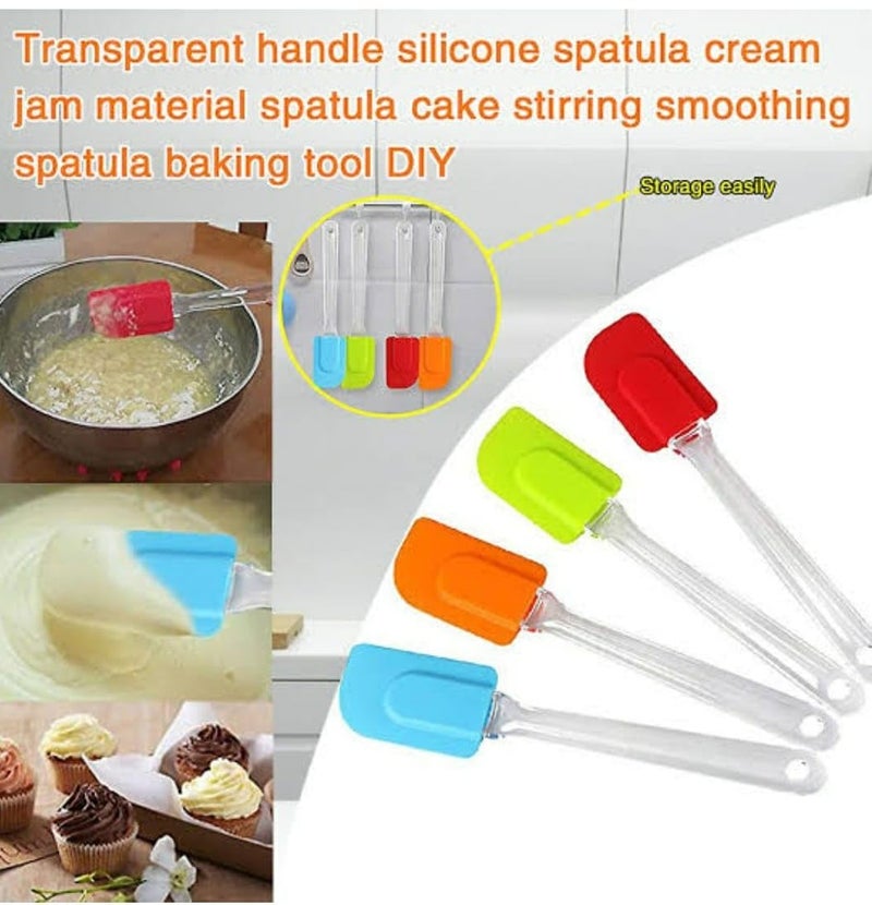 Shoppers Hub PNQ Premium Pack of 2 Silicone Spatula BIG Size 25cm Long and 5cm Wide Multicolour with Flexible Acrylic Handle for Mixing Flipping and Scrapping for Ideal Heavy Duty Use In Homes Hotels Restaurants Cafes Bakeries And Other Commercial Places Pack Contains 2 Pieces of Spatula - Image 3