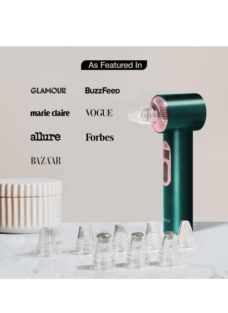 KASTWAVE Pore Cleaner Vacuum 4in1 Rechargeable Blackhead Remover Comedone Extractor Tool 3 Exfoliation Tips,Pore Cleaner Electric Acne Extractor Kit 5 Suction Nozzles Light Therapy Green  - Image 3