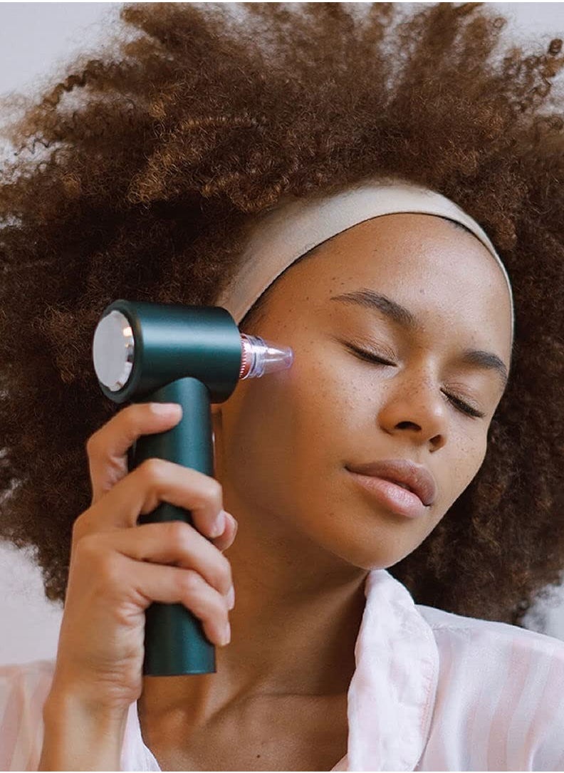 KASTWAVE Pore Cleaner Vacuum 4in1 Rechargeable Blackhead Remover Comedone Extractor Tool 3 Exfoliation Tips,Pore Cleaner Electric Acne Extractor Kit 5 Suction Nozzles Light Therapy Green  - Image 5