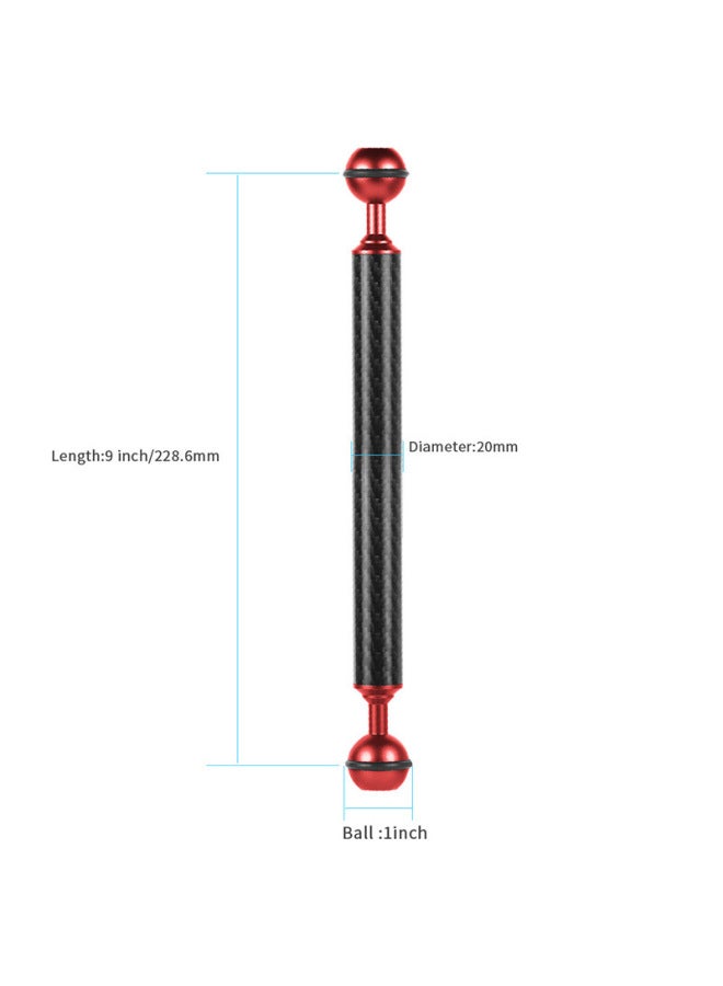 Diving Carbon Fiber Buoyancy Light Arm 5/6/7/8/9/10/11/12 Inch Fill Light Arm Diving Photography Accessories-Color:Diameter 20mm9 Inch Red  - Image 1
