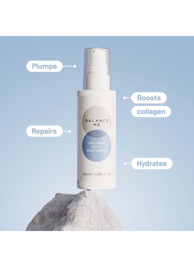 Balance Me - Collagen Boost Moisturiser Smooth And Rejuvenate Face & Neck Antiageing Crea For All Skin Types Peptides & Hyaluronic Acid 99.9% Natural Vegan/Cruelty Free Made In Uk 1.7 Fl Oz - Image 1
