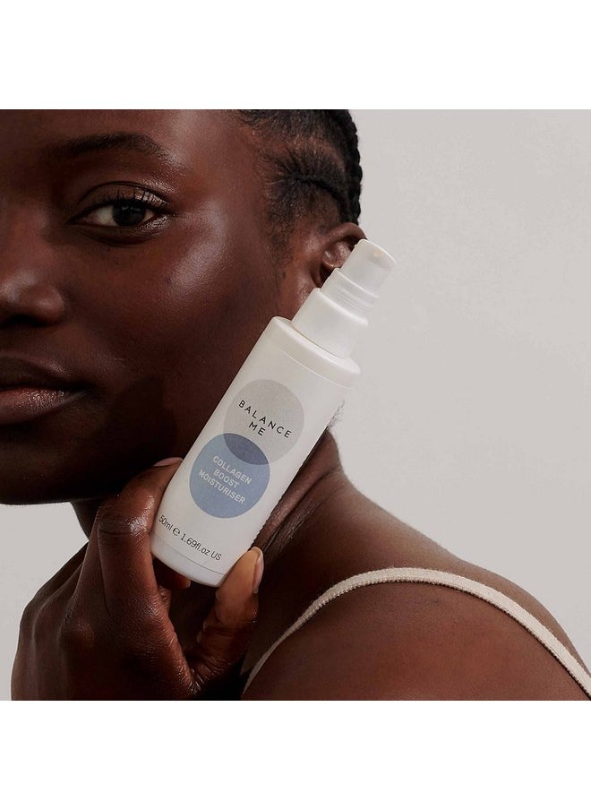 Balance Me - Collagen Boost Moisturiser Smooth And Rejuvenate Face & Neck Antiageing Crea For All Skin Types Peptides & Hyaluronic Acid 99.9% Natural Vegan/Cruelty Free Made In Uk 1.7 Fl Oz - Image 1