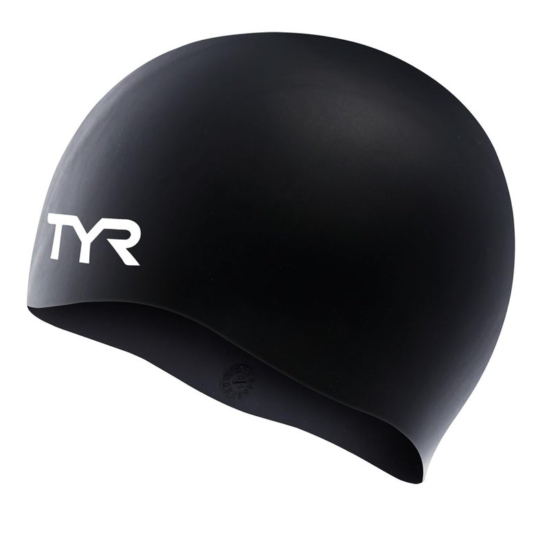 TYR Unisex Adult All-season Wrinkle-Free Silicone Swim Cap, Black, 0 US - Image 1