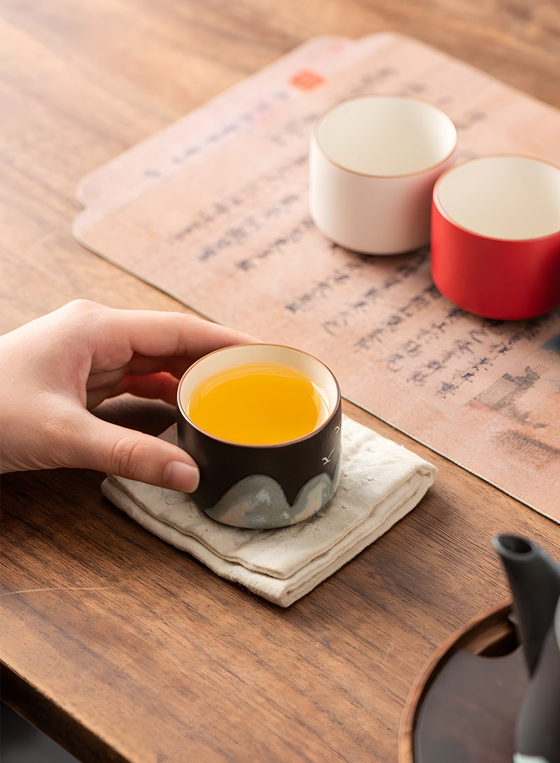 4 أكواب قهوة / شاي سيراميك V60 كوب عربي (عبوة لطيفة ، تستخدم كهدية ، 70 مل لكل منها) - Image 2