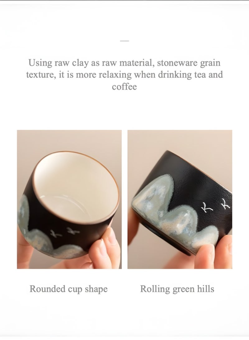 4 أكواب قهوة / شاي سيراميك V60 كوب عربي (عبوة لطيفة ، تستخدم كهدية ، 70 مل لكل منها) - Image 5