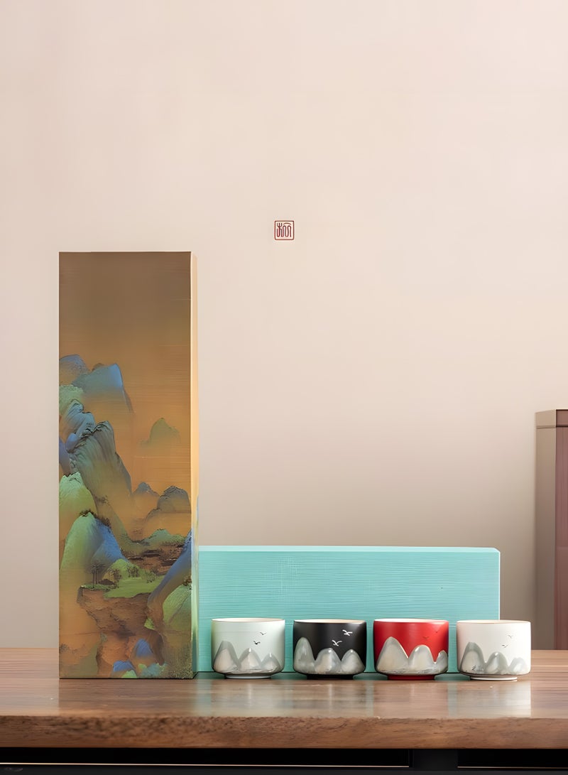 4 أكواب قهوة / شاي سيراميك V60 كوب عربي (عبوة لطيفة ، تستخدم كهدية ، 70 مل لكل منها) - Image 4