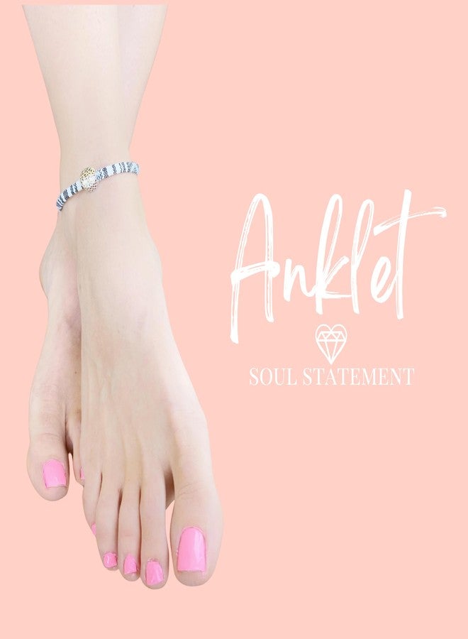 Soul Statement Boho Colorful Woven Cloth Surfer Anklet with Tree of Life Charm, Adjustable Sizing for a Bracelet, Dainty Stackable for Waterproof Trendy Summer Jewelry for Women (Black & White Tree Charm) - Image 2