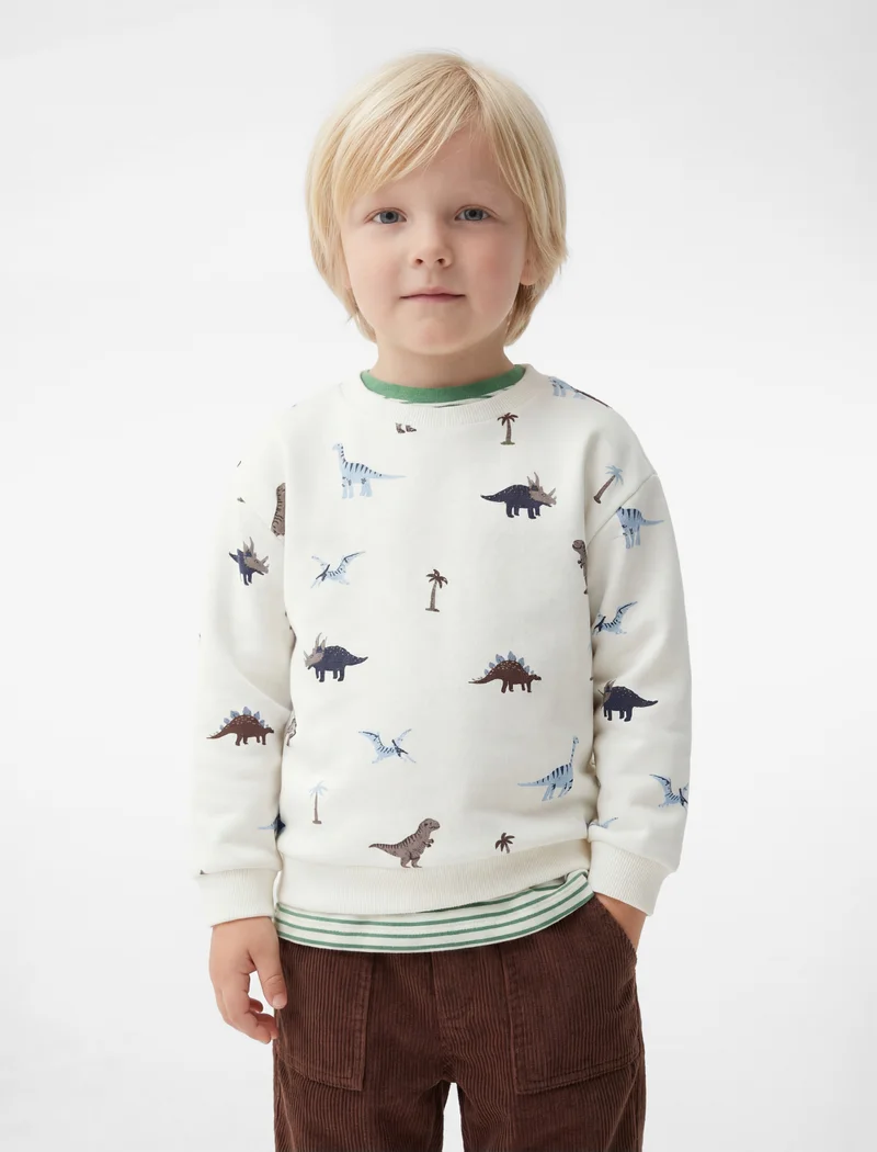 كوتون Dinosaur Printed Sweatshirt