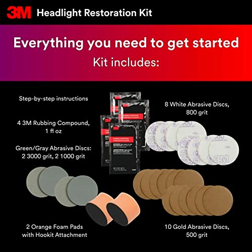 3M Headlight Restoration Kit, Medium Duty 2-Pack, Easy Car Headlight Restoration System, Headlight Cleaner and Restorer, No Tools Required - Image 4