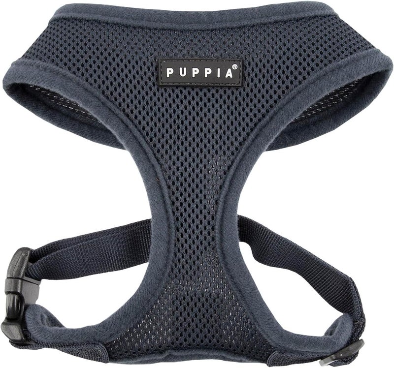 Puppia Soft Harness for Dogs, Grey, XS - Comfortable and Adjustable No-Pull Design - Image 1