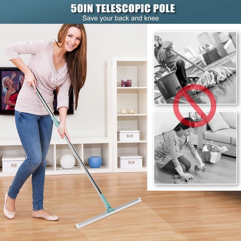PAXCOOMultifunctional Silicone Magic Broom 3in1 Sweeper 180 Degree Rotatable Floor Wiper Floor Squeegee Broom with Long Handlefor Floor Bathroom Kitchen Shower Tile Pet Hair Pack of 1Multi - Image 5
