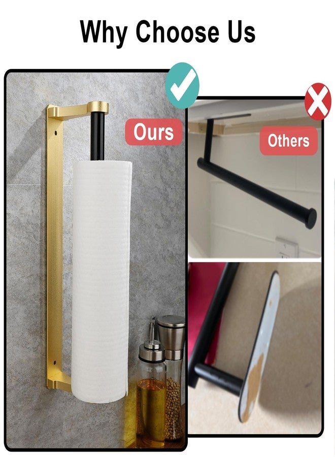 MONEER Paper Towel Holder Under Cabinet, Paper Towel Holder, Aluminum Alloy Kitchen Towel Holders, Self Adhesive Kitchen Roll Holder for Kitchen, Bathroom, Living Room (Glow Gold) - Image 4