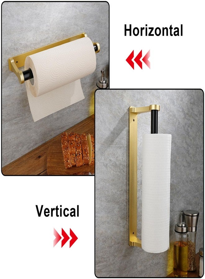 MONEER Paper Towel Holder Under Cabinet, Paper Towel Holder, Aluminum Alloy Kitchen Towel Holders, Self Adhesive Kitchen Roll Holder for Kitchen, Bathroom, Living Room (Glow Gold) - Image 5