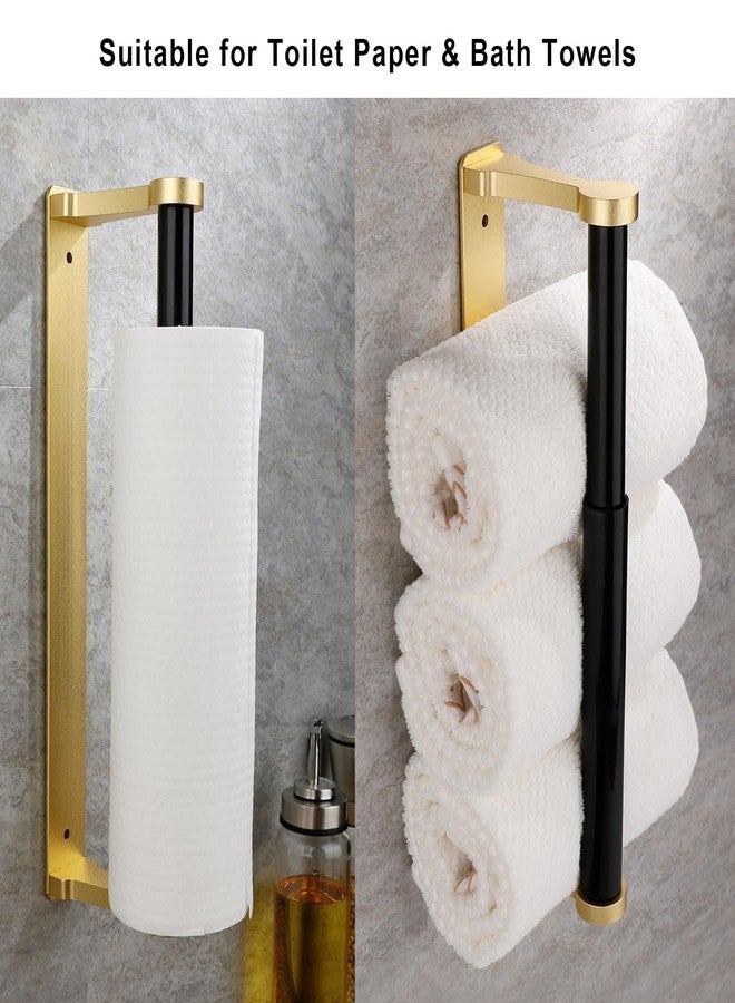 MONEER Paper Towel Holder Under Cabinet, Paper Towel Holder, Aluminum Alloy Kitchen Towel Holders, Self Adhesive Kitchen Roll Holder for Kitchen, Bathroom, Living Room (Glow Gold) - Image 3
