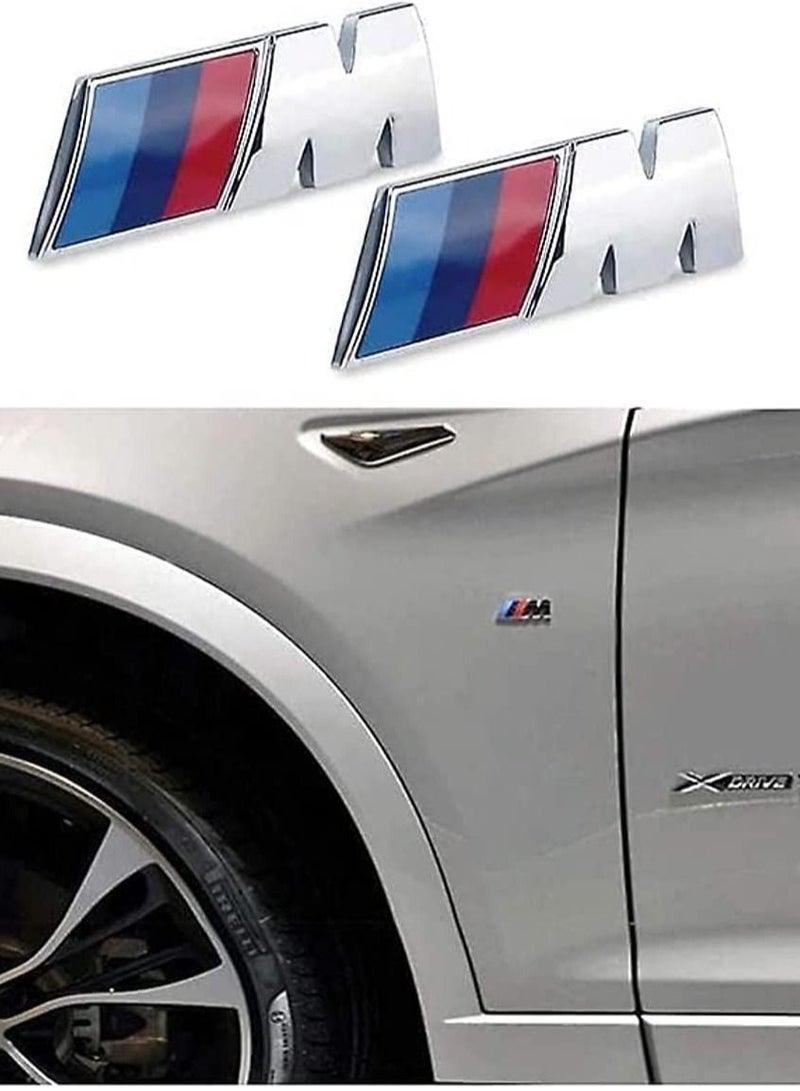 Generic 2pcs Car Sports 3D M Emblem Badge Decal Sticker 1pcs Car Rear Trunk 2pcs Fender Side Compatible with BMW 1 2 3 4 5 6 7 Series X1 X2 X3 X4 X5 X6 X7 M3 M5 Z4  - Image 2