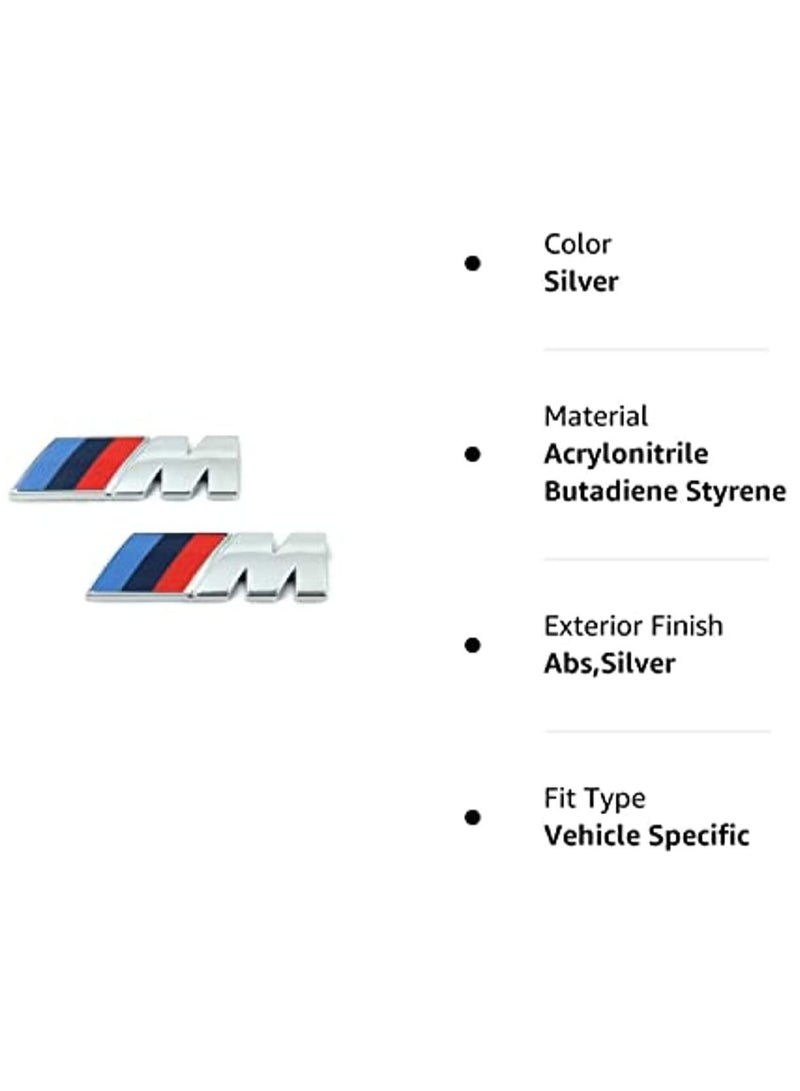 Generic 2pcs Car Sports 3D M Emblem Badge Decal Sticker 1pcs Car Rear Trunk 2pcs Fender Side Compatible with BMW 1 2 3 4 5 6 7 Series X1 X2 X3 X4 X5 X6 X7 M3 M5 Z4  - Image 3