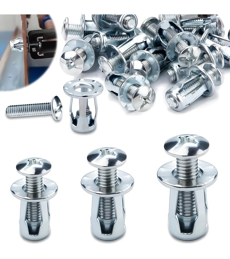 20 Heavy Duty M4x25 Iron Locking Nuts Flower Screws Anchors Expansion Plugs Curtain Clips Rivet Nuts Automotive Screws For Hollow Walls And Fastener Kits Pack Of 20 - Image 1