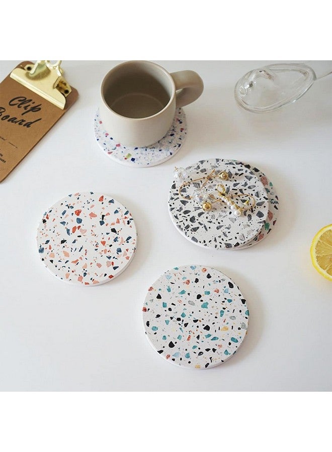Kuber Industries Kuber Industries 6 Pcs Diatomite Tea Coaster With Holder - Water Absorbent Hexagonal Tea Cup & Water Glass Cover Top Lid for Teapoy- Cream  - Image 5