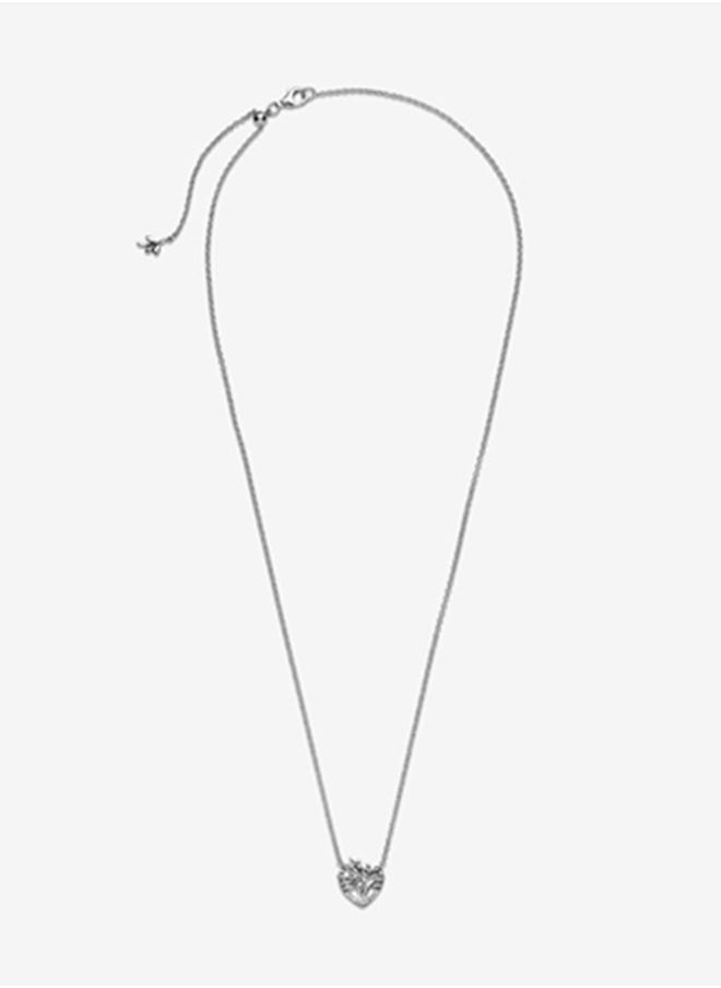PANDORA - Heart-shaped family tree collarbone chain necklace for woman - Image 1