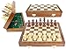 House of Chess 10 Inch Wooden Magnetic Folding Travel Chess SetBoard with 2 Extra Knights 2 Extra Pawns 2 Extra Queens and Algebraic Notation Handmade Golden Rosewood - Image 2