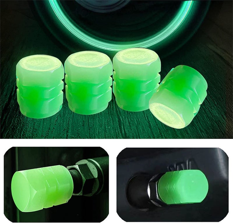 VINSU All-New Bike/Car Tyre Air Valve Caps – Universal Fluorescent Tire Valve Caps for Cars & Bikes with Neon Glow - Brighten Up Your Ride Instantly (Pack of 4, Green) - Image 4