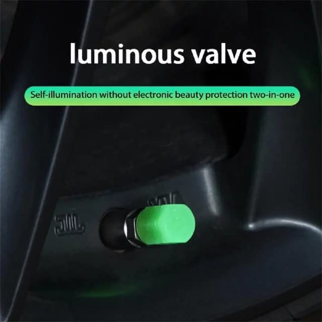 VINSU All-New Bike/Car Tyre Air Valve Caps – Universal Fluorescent Tire Valve Caps for Cars & Bikes with Neon Glow - Brighten Up Your Ride Instantly (Pack of 4, Green) - Image 5